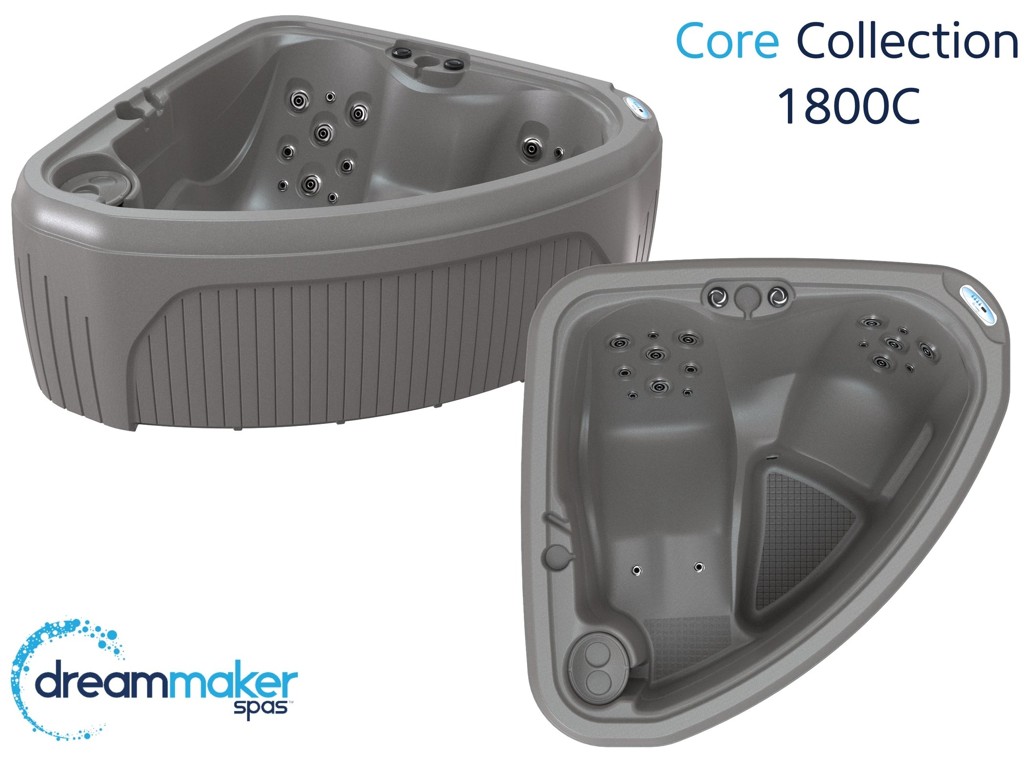 Dreammaker Core 1800C | Compact 2-Person Corner Plug-and-Play Spa