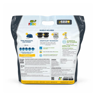 The back of a Frog Farm EaseCare bundle product bag, showing detailed instructions, included items, and safety information on a white background.