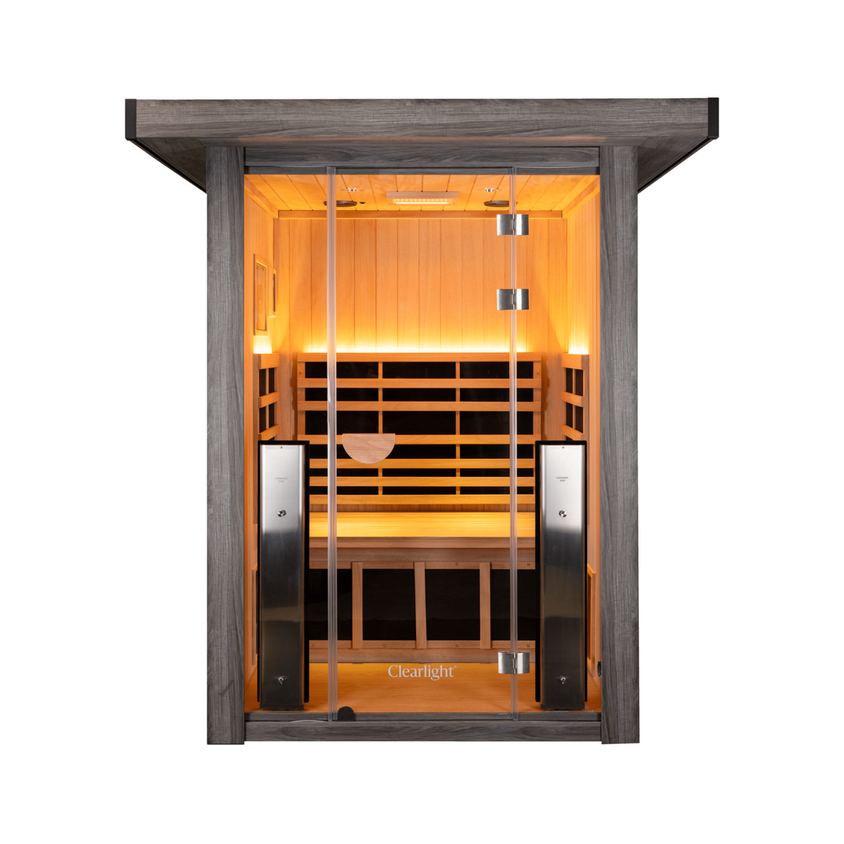 front picture of a infrared sauna on a white backdrop