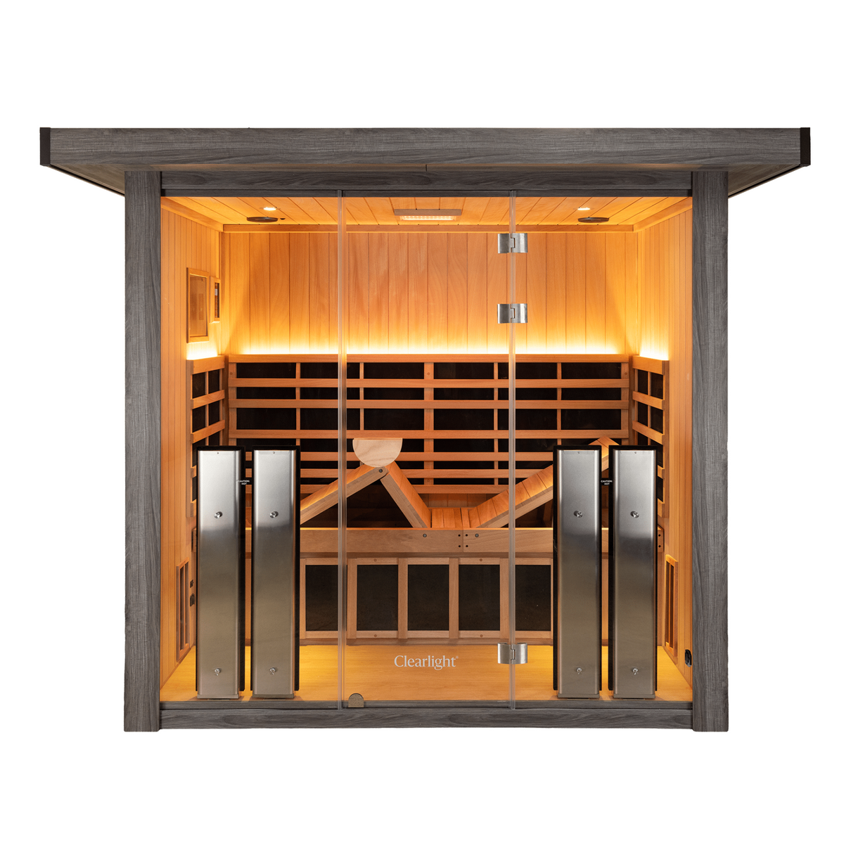 front picture of a infrared sauna on a white backdrop